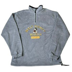 Walt Disney World Mickey Mouse Est 1971 Sz S Embroidered Pullover 1/4 Zip Fleece